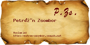 Petrán Zsombor névjegykártya